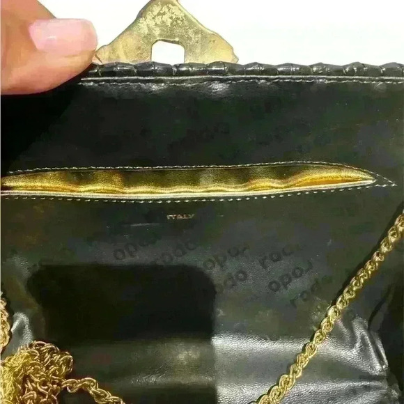 Vintage Rodo Black Lacquer Woven Handbag Clutch - Picture 3 of 3